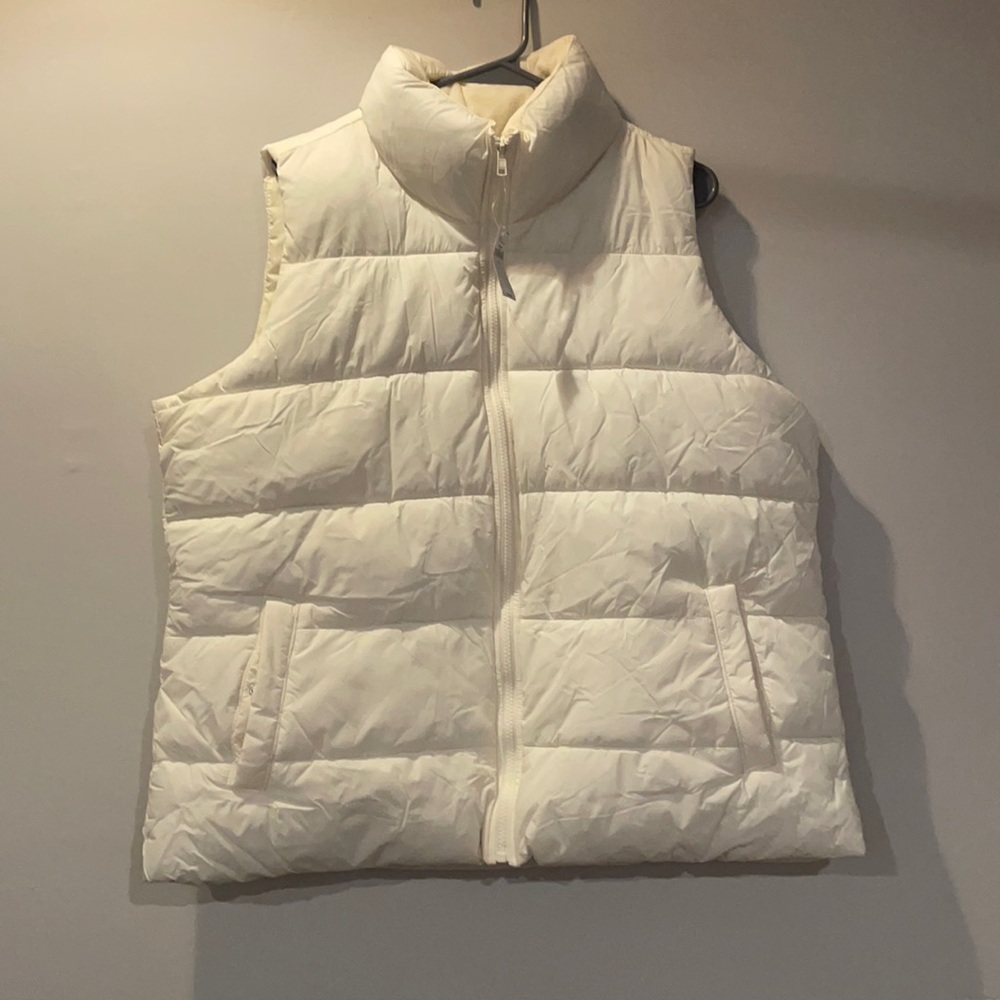 white puffer vest